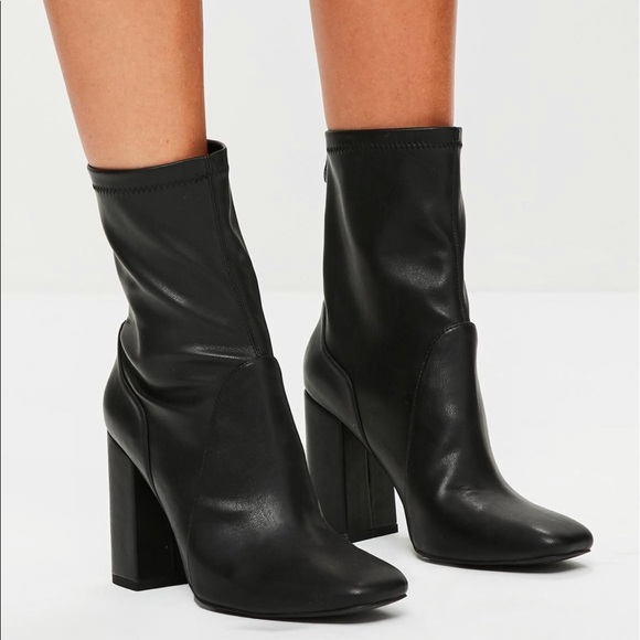 sock boots 2 inch heel